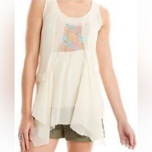 MATILDA JANE Wonderful Parade Palisades Sheer Blouse Light Cream Sz S